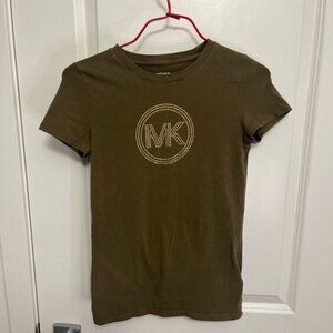 Michael Kors Women's Dark Olive with Logo Tee, size XS